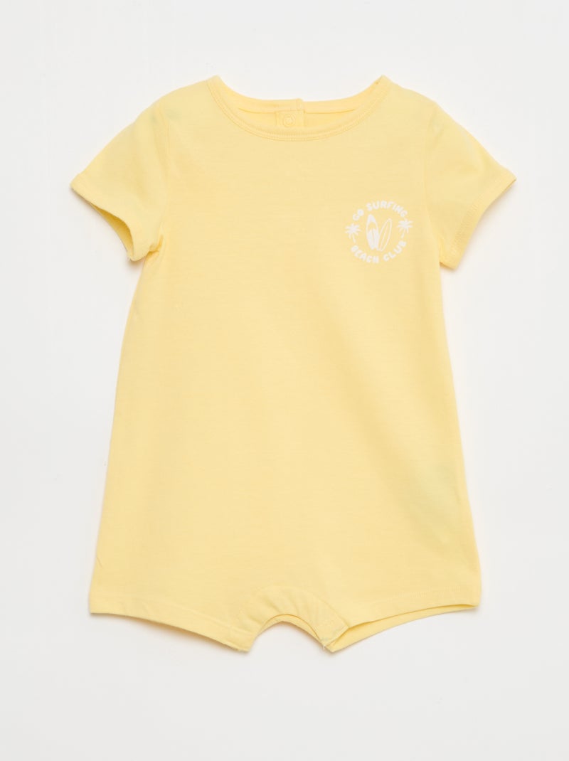 2-Pack of Short Jersey Rompers White - Kiabi