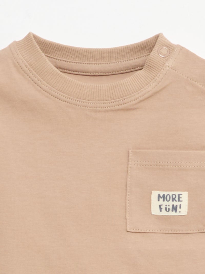 2-Pack of Short-Sleeve T-Shirts Beige - Kiabi