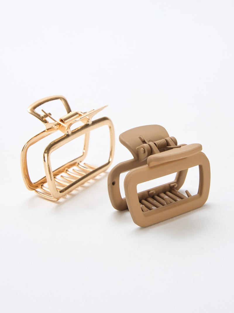 2-Pack of Small Claw Clips Beige - Kiabi