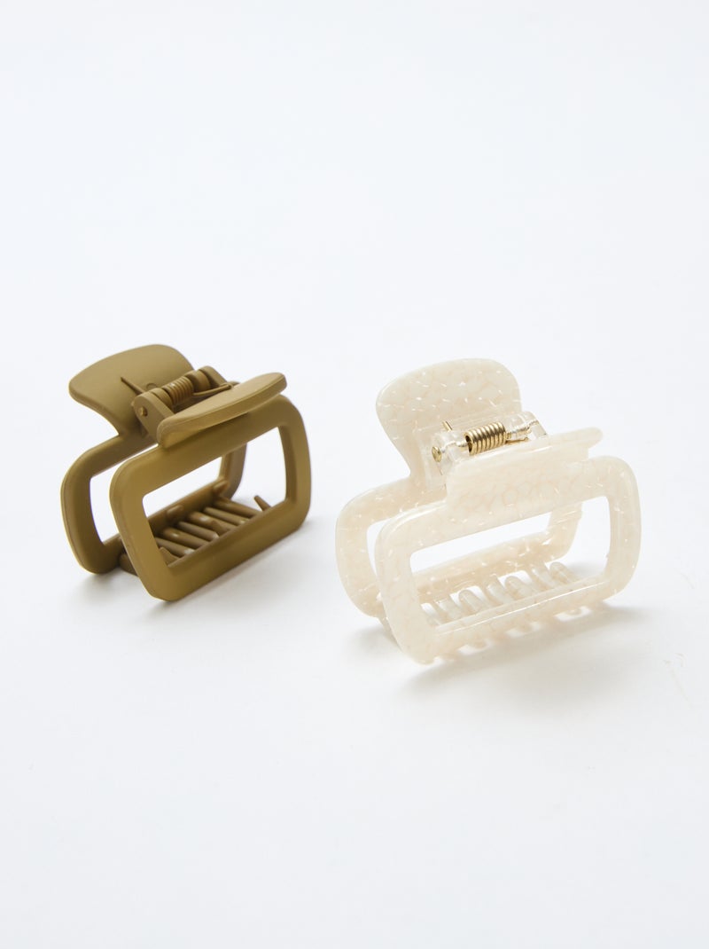 2-Pack of Small Claw Hair Clips Green - Kiabi