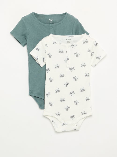 2-pack of snap-button round-neck bodysuits - Kiabi