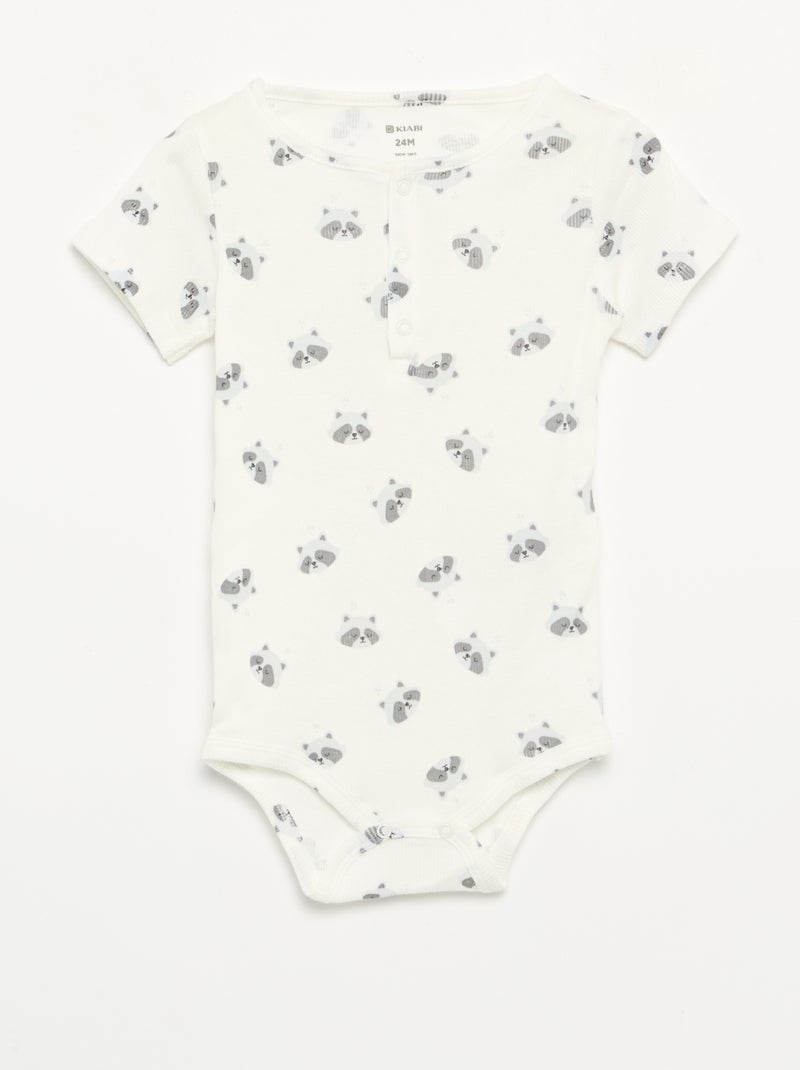 2-pack of snap-button round-neck bodysuits White - Kiabi