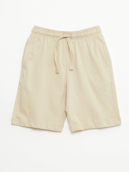 2-Pack of Solid Color Cotton Jersey Shorts - Kiabi