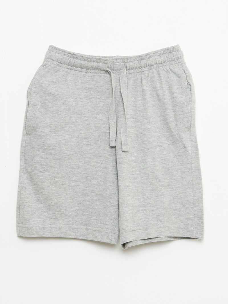 2-Pack of Solid Color Cotton Jersey Shorts Grey - Kiabi