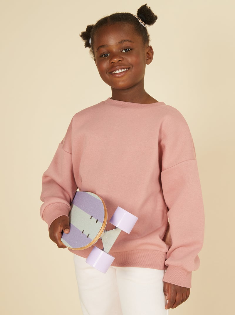 2-Pack of Solid Fleece Sweatshirts Pink - Kiabi