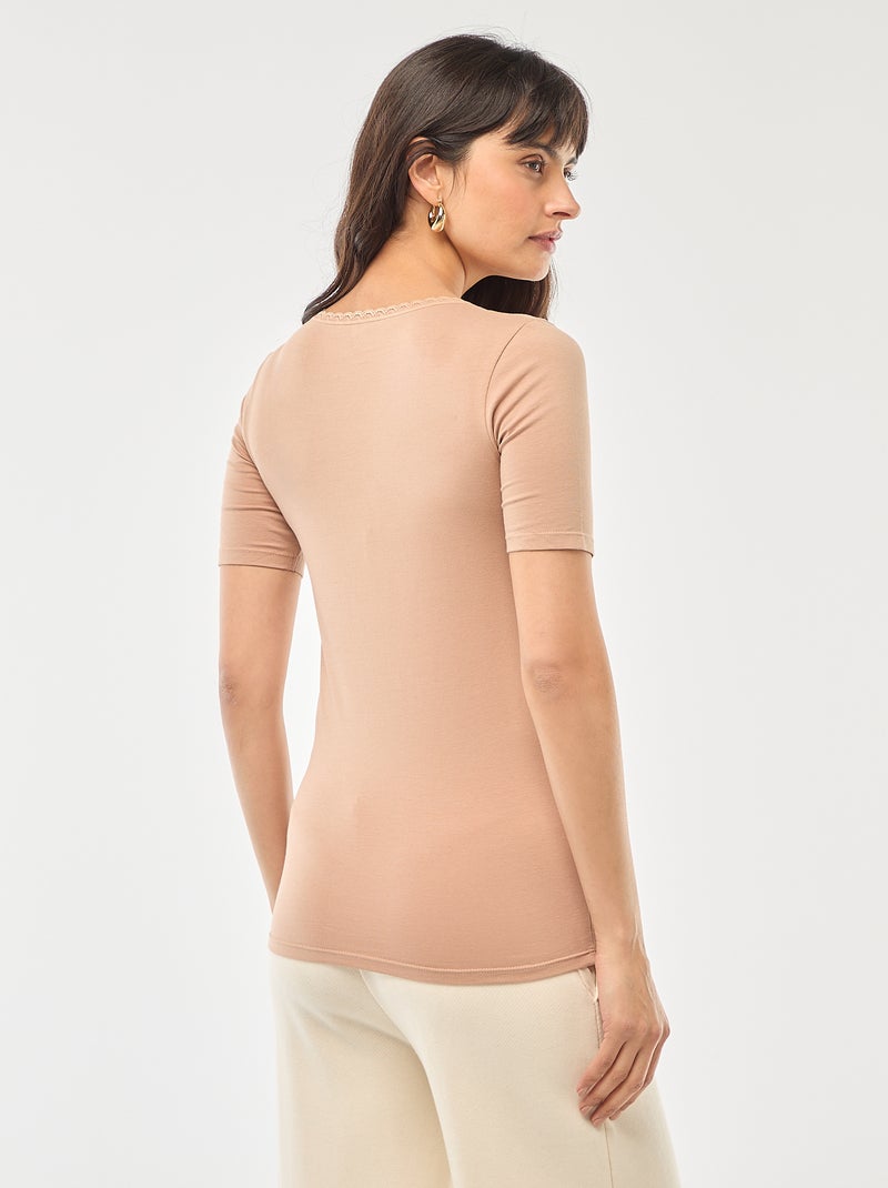 2-Pack of Underwear T-Shirts BEIGE - Kiabi