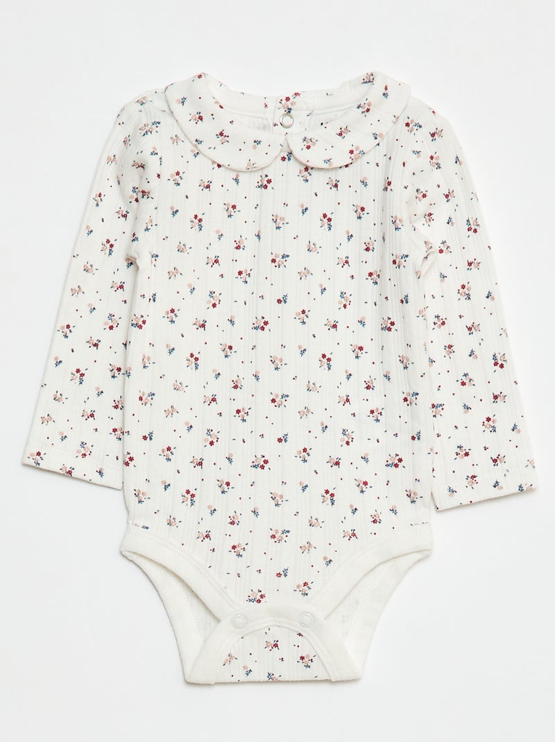 2-Pack Pointelle Knit Bodysuits White - Kiabi