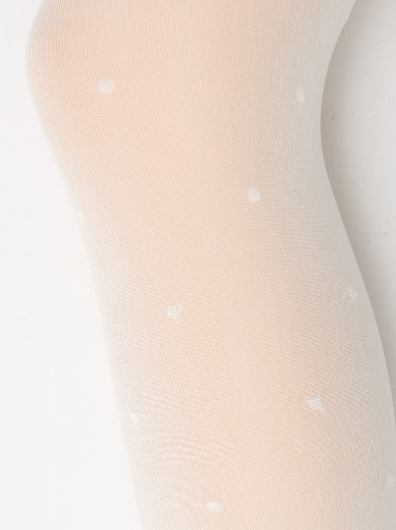 2-Pack Printed Lightweight Tights White - Kiabi