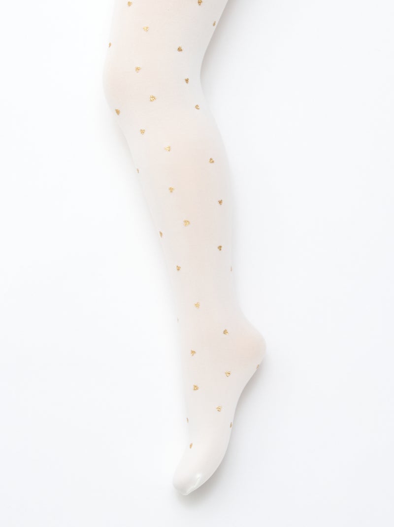 2-Pack Printed Lightweight Tights White - Kiabi
