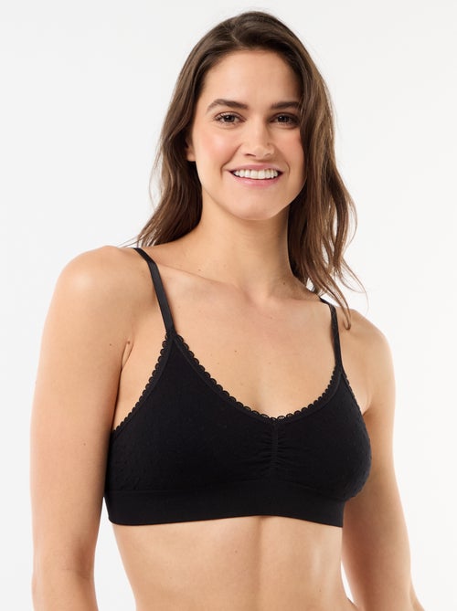 2-Pack Quilted Mesh Bralettes - Kiabi