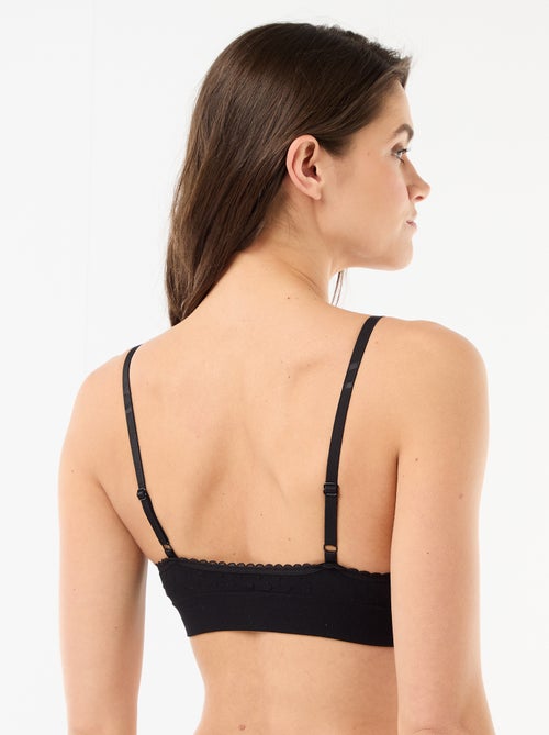2-Pack Quilted Mesh Bralettes - Kiabi