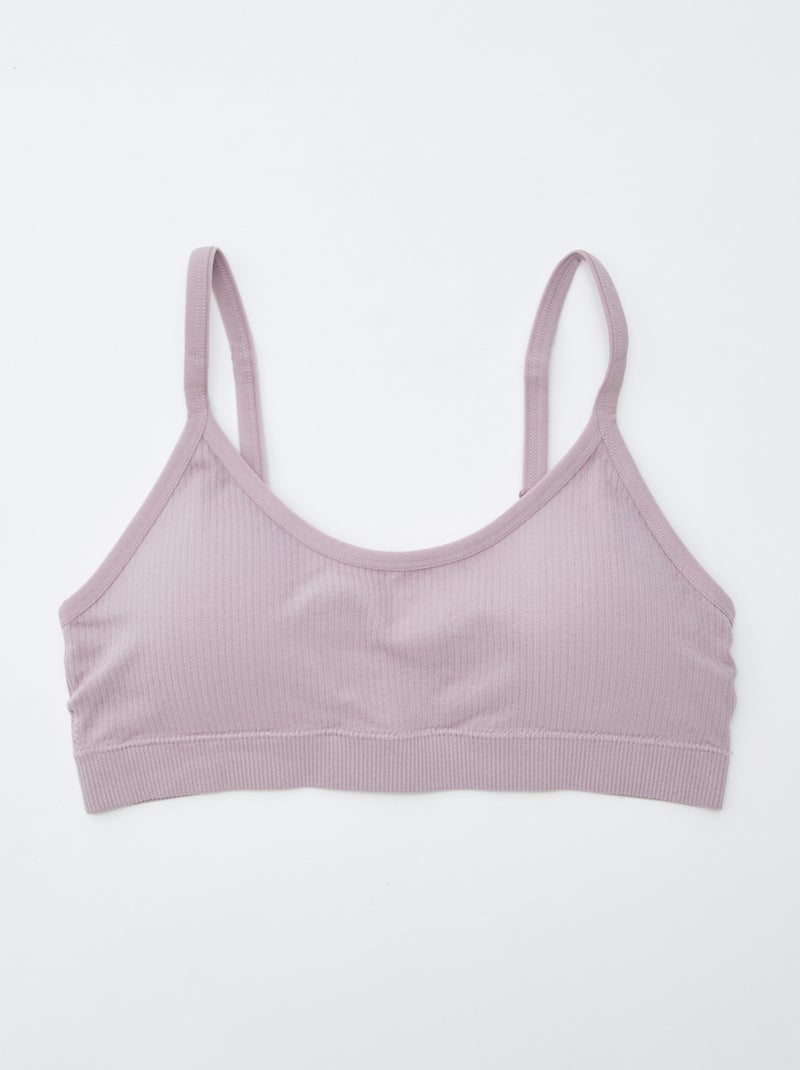 2-Pack Ribbed Bralettes PURPLE - Kiabi