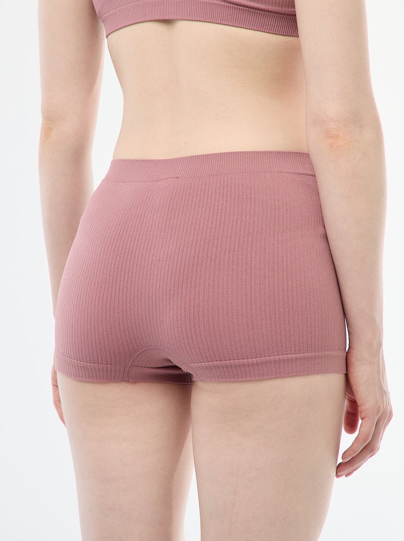 2-Pack Ribbed Knit Shorties Pink - Kiabi