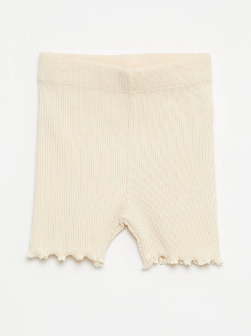 2-Pack Ribbed Leggings Beige - Kiabi