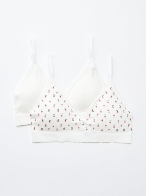 2-Pack Ribbed Triangle Bras - Kiabi