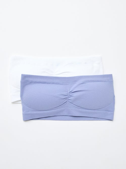 2-Pack Seamless Rib Bandeau Bras - Kiabi