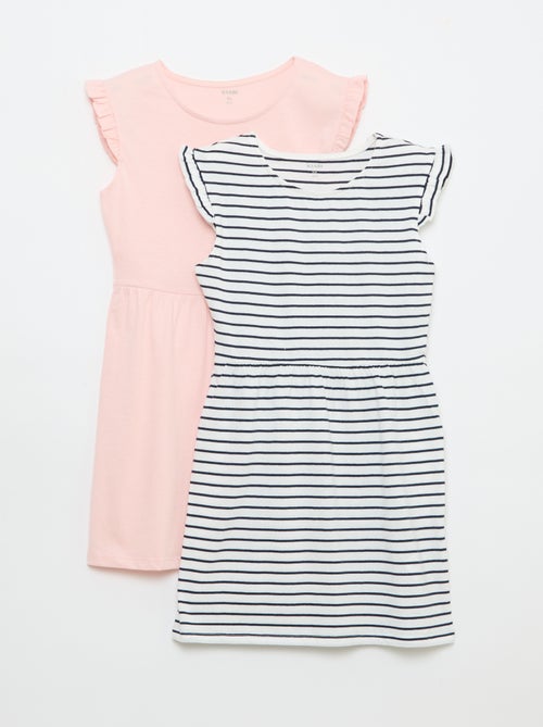 2-Pack Sleeveless Jersey Dresses with Ruffles - Kiabi