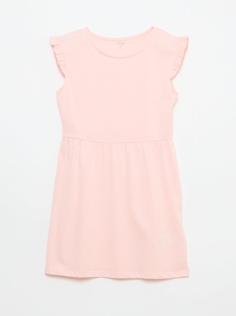 2-Pack Sleeveless Jersey Dresses with Ruffles Pink - Kiabi