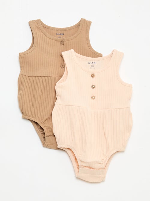 2-Pack Sleeveless Rompers - Kiabi