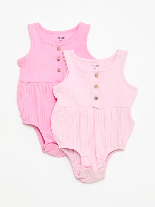 2-Pack Sleeveless Rompers - Kiabi
