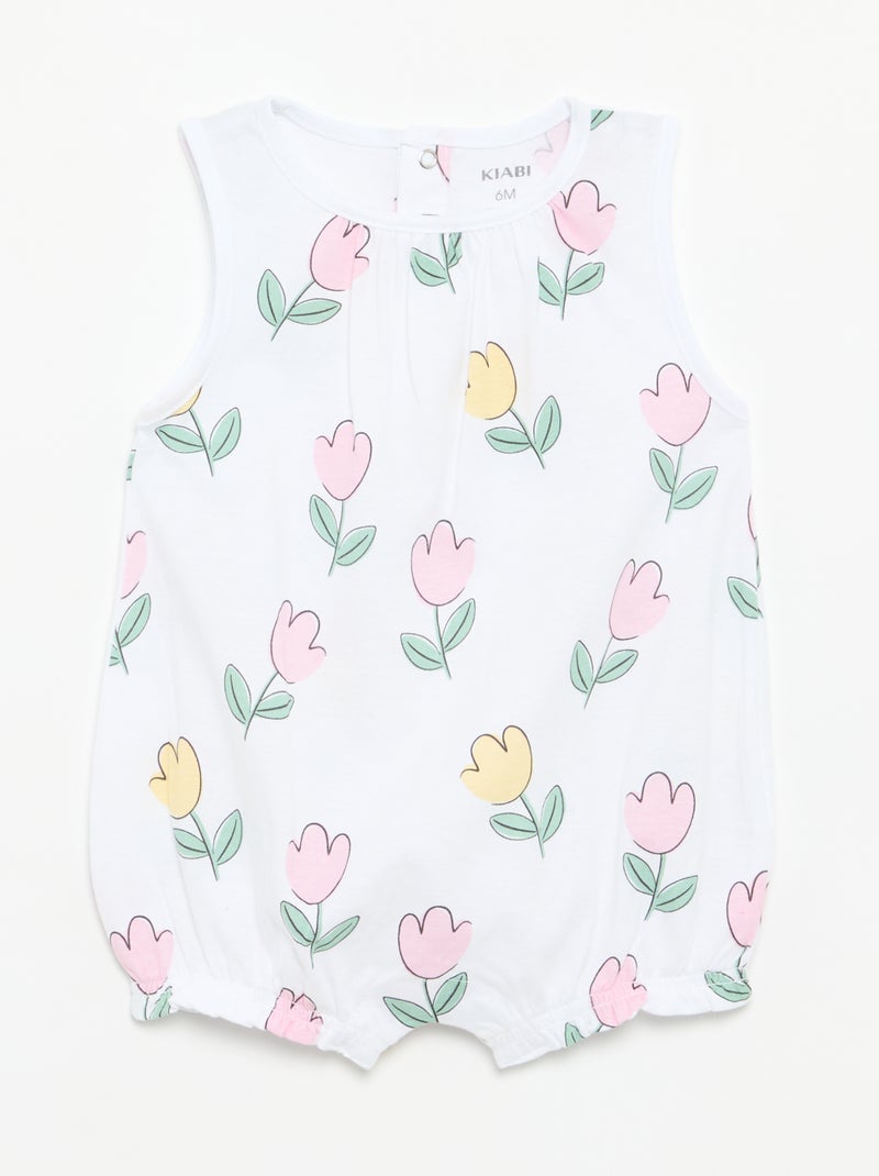 2-Pack Sleeveless Rompers White - Kiabi