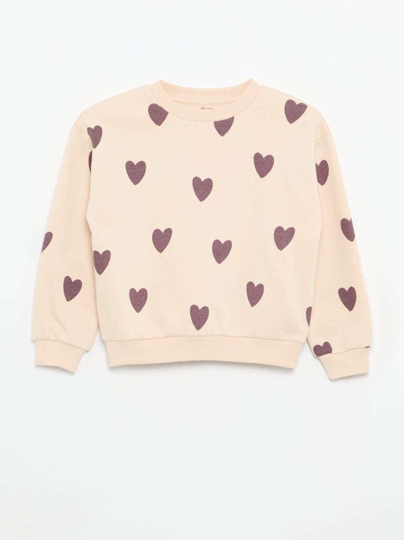 2-Pack Sweatshirts: 1 Plain, 1 All-Over Print Beige - Kiabi