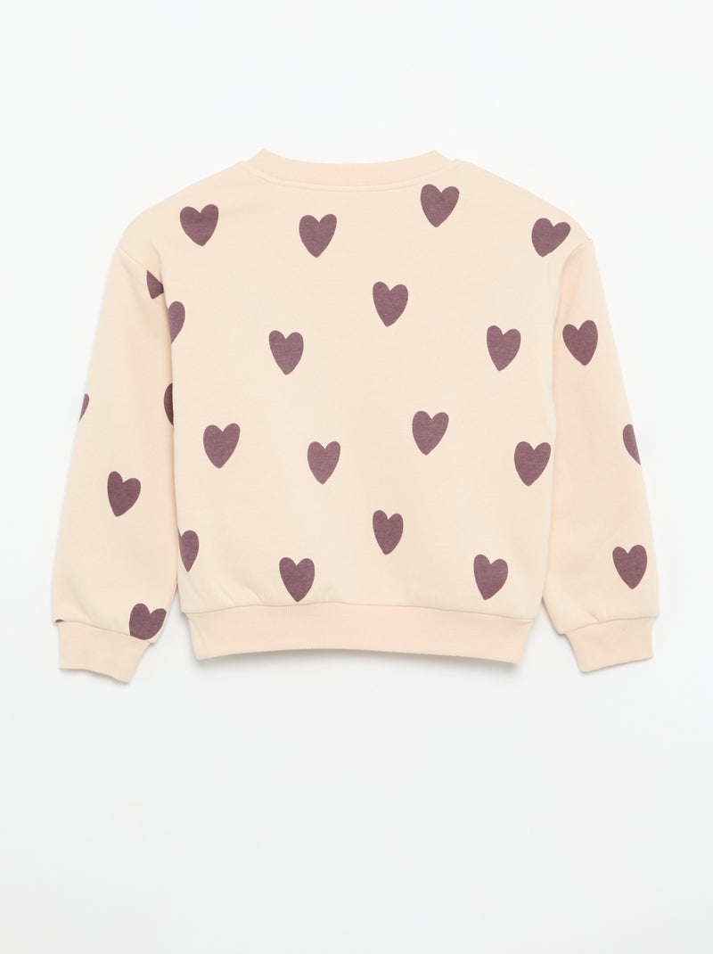 2-Pack Sweatshirts: 1 Plain, 1 All-Over Print Beige - Kiabi