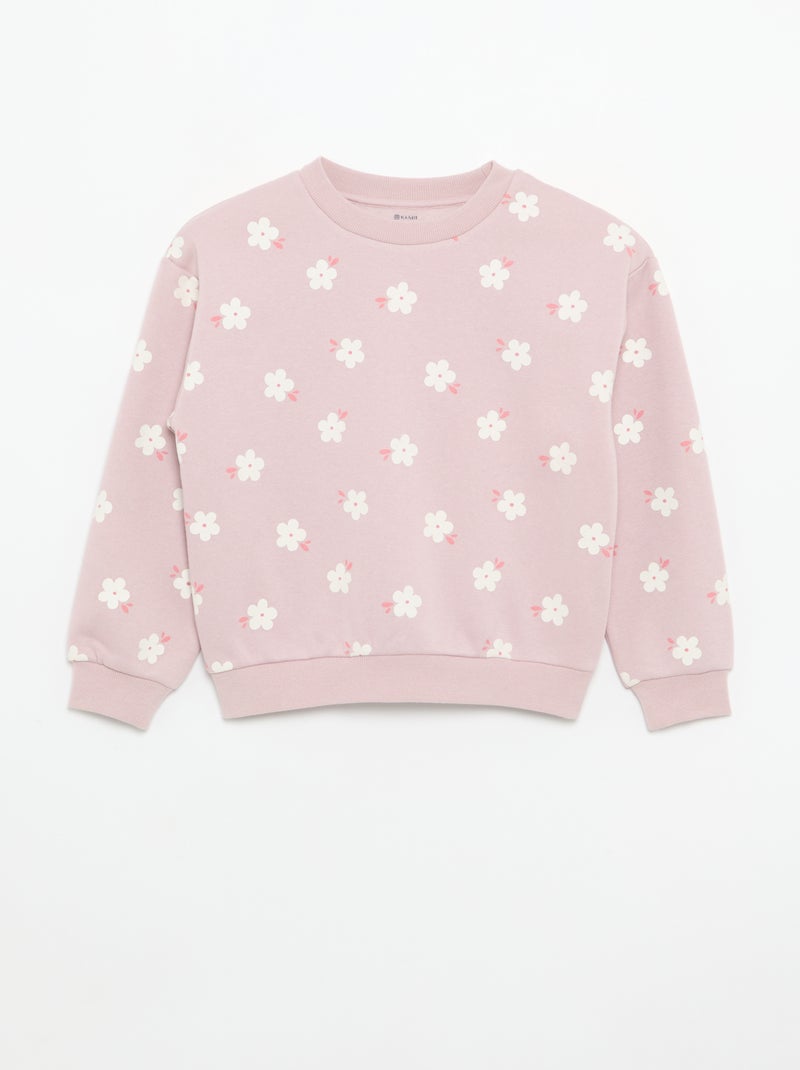 2-Pack Sweatshirts: 1 Plain, 1 All-Over Print Purple - Kiabi