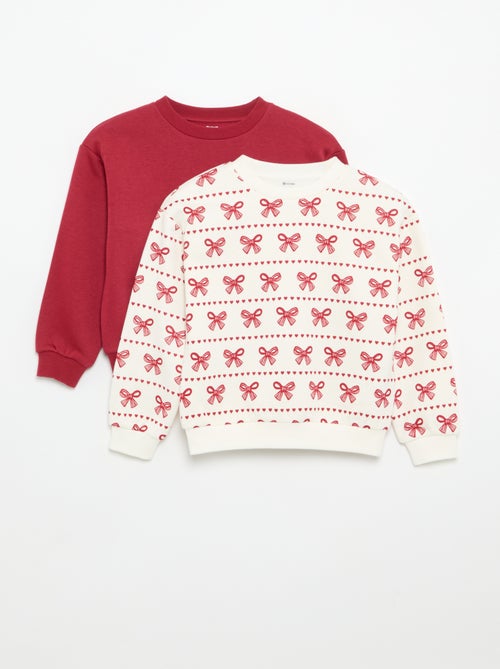 2-Pack Sweatshirts: 1 Plain, 1 All-Over Print - Kiabi
