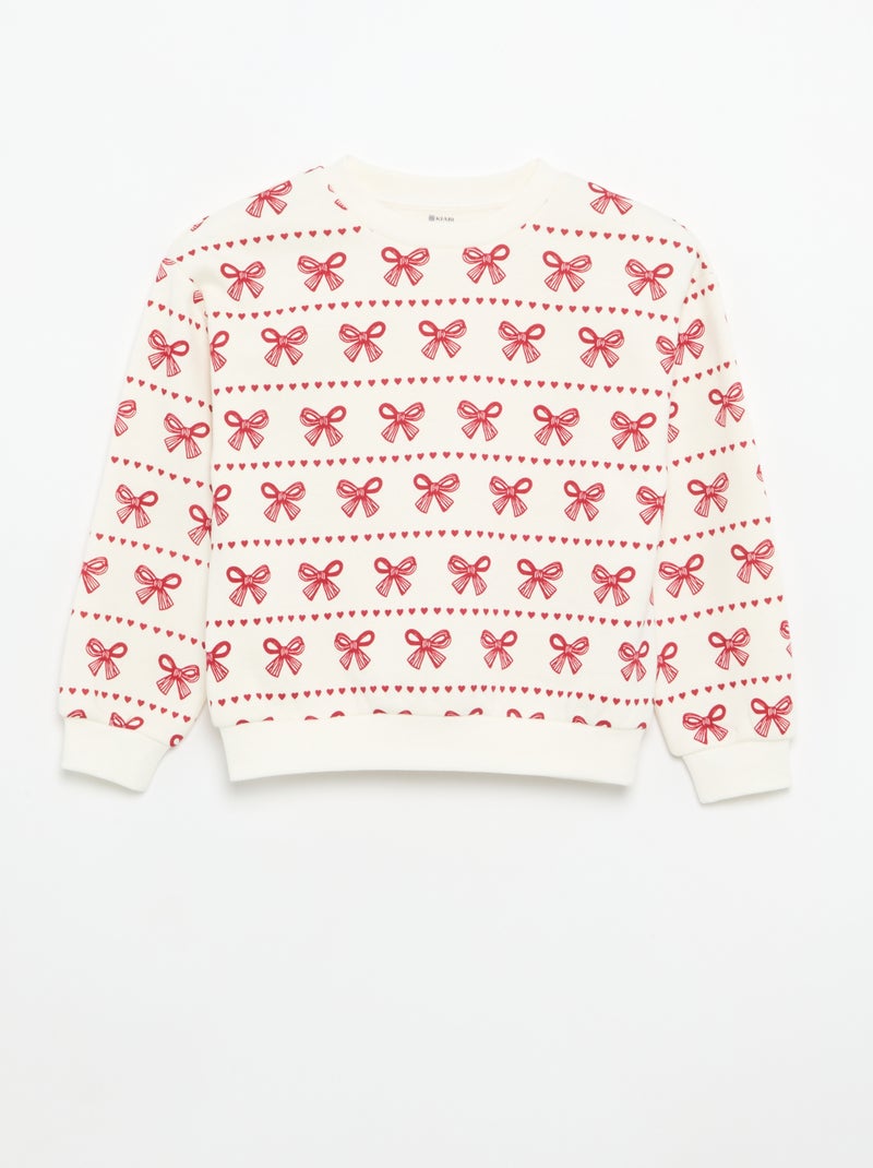 2-Pack Sweatshirts: 1 Plain, 1 All-Over Print Red - Kiabi