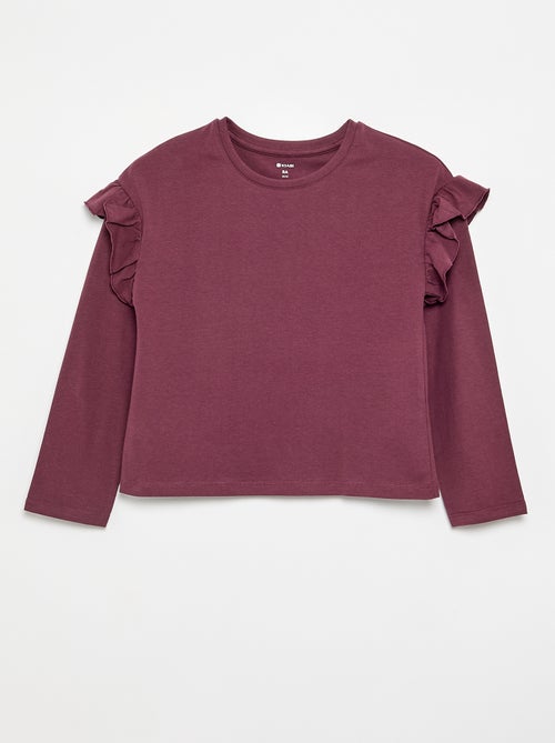 2-Pack T-shirts with Shoulder Ruffles - Kiabi