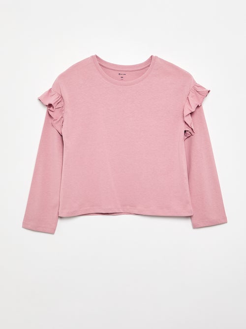 2-Pack T-shirts with Shoulder Ruffles - Kiabi