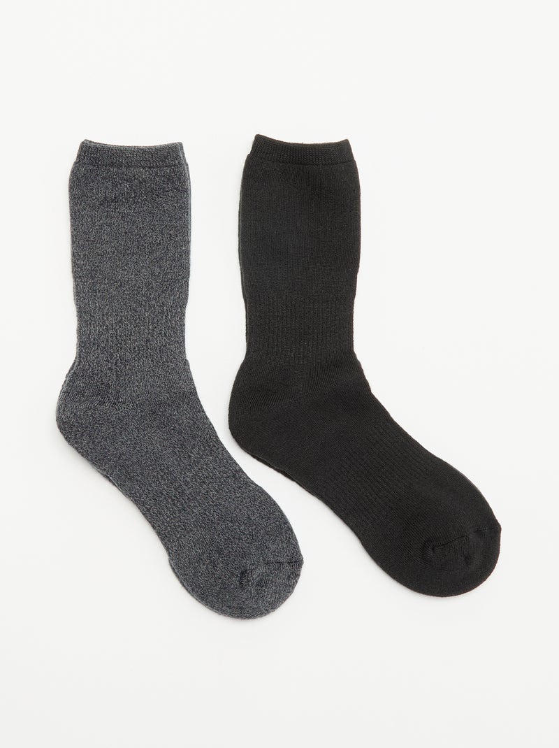 2-Pack Thermal Socks Black - Kiabi