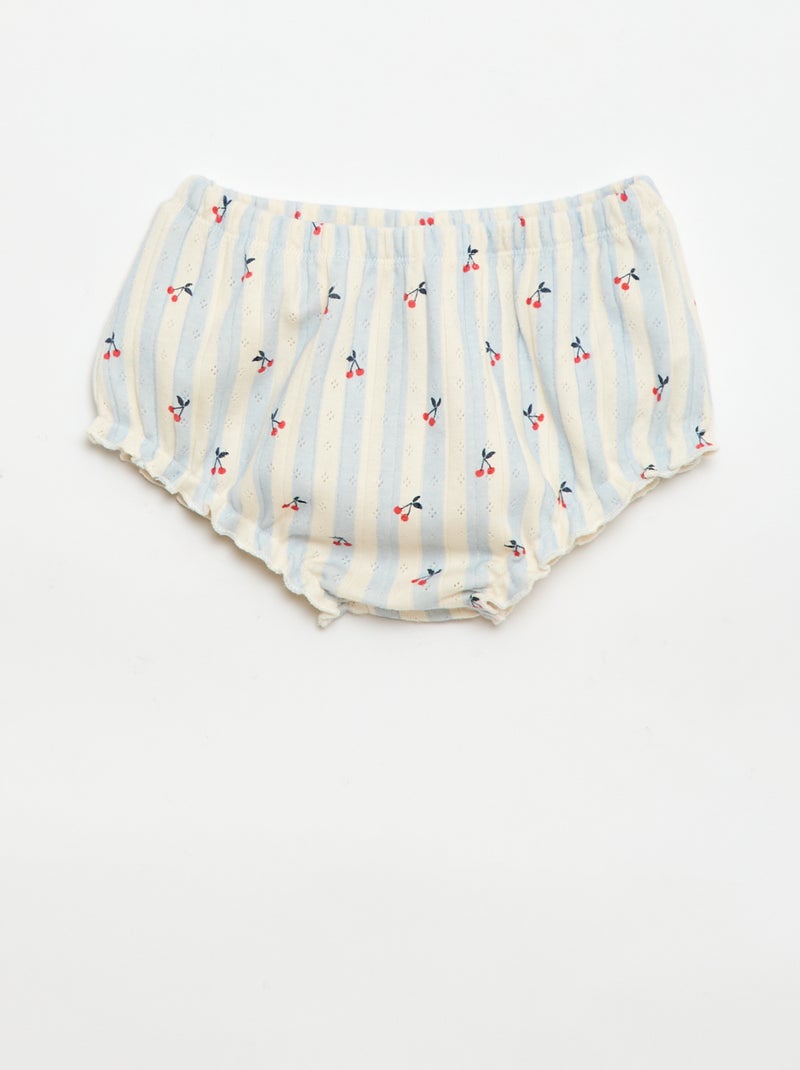 2-piece bodysuit + bloomers set Blue - Kiabi