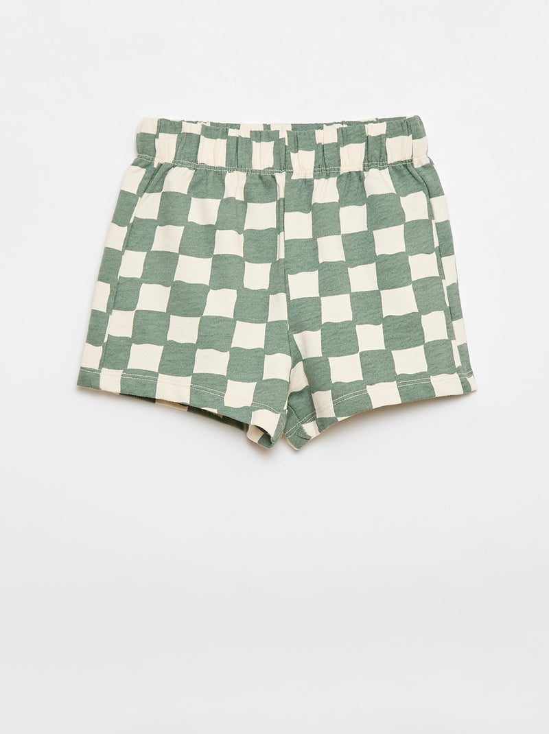 2-piece cotton set T-shirt + shorts Green - Kiabi