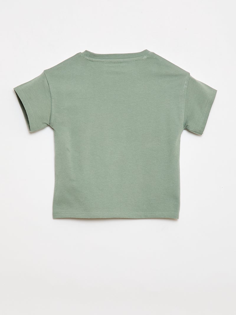 2-piece cotton set T-shirt + shorts Green - Kiabi