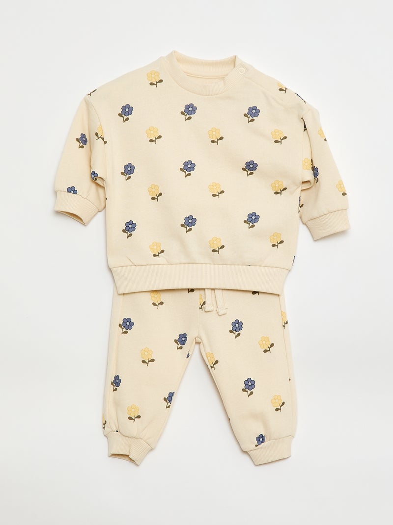 2-Piece Cotton Sweater + Pants Set Yellow - Kiabi