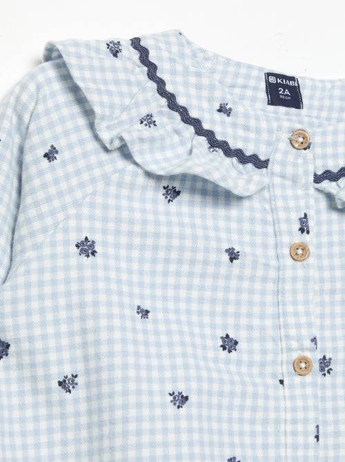 2-piece Flannel Pajamas - Button-up Top + Pants - Kiabi 2-piece Flannel Pajamas - Button-up Top + Pants - Kiabi