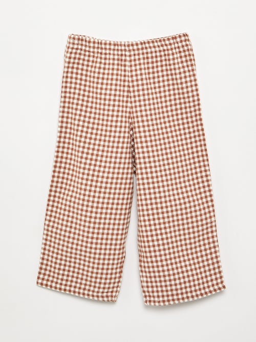 2-piece flannel pajamas - Button-up top + pants - Kiabi