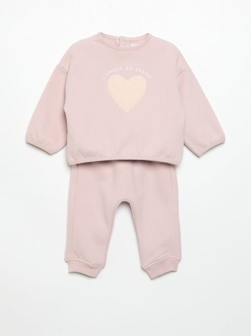 2-piece Fleece Jogging Set - Sweatshirt + Trousers - Kiabi