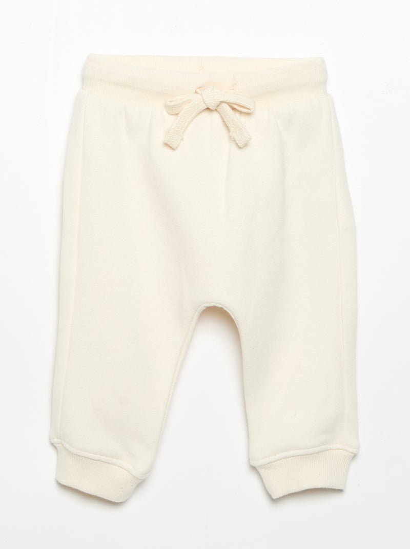 2-piece Fleece Jogging Set - Sweatshirt + Trousers White - Kiabi
