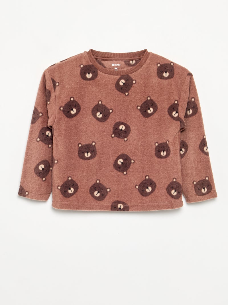 2-piece fleece pyjamas Brown - Kiabi