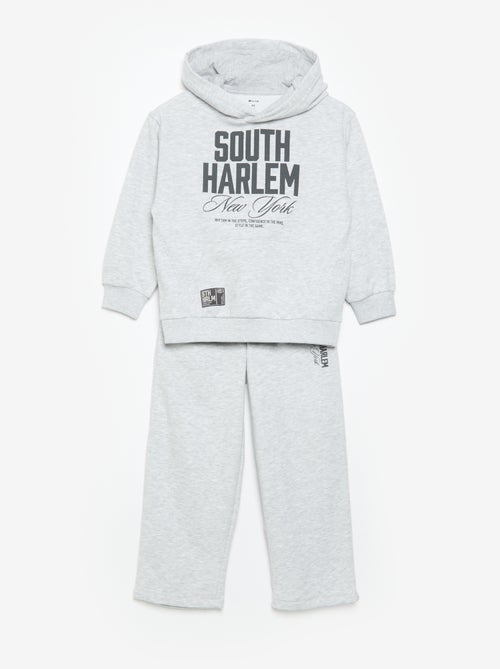 2-Piece Hooded Zip-Up Sweatshirt & Joggers Set - Kiabi