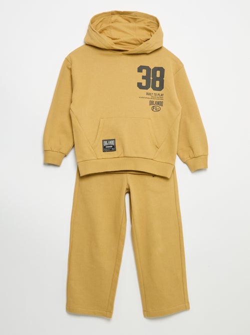 2-Piece Hooded Zip-Up Sweatshirt & Joggers Set - Kiabi