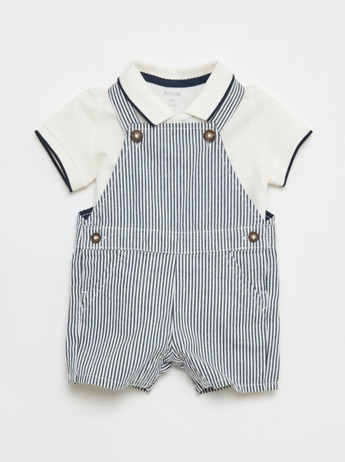 2-Piece Overalls & Polo Shirt Set - Kiabi 2-Piece Overalls & Polo Shirt Set - Kiabi
