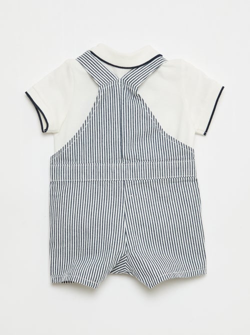 2-Piece Overalls & Polo Shirt Set - Kiabi 2-Piece Overalls & Polo Shirt Set - Kiabi