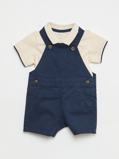 2-Piece Overalls & Polo Shirt Set - Kiabi 2-Piece Overalls & Polo Shirt Set - Kiabi