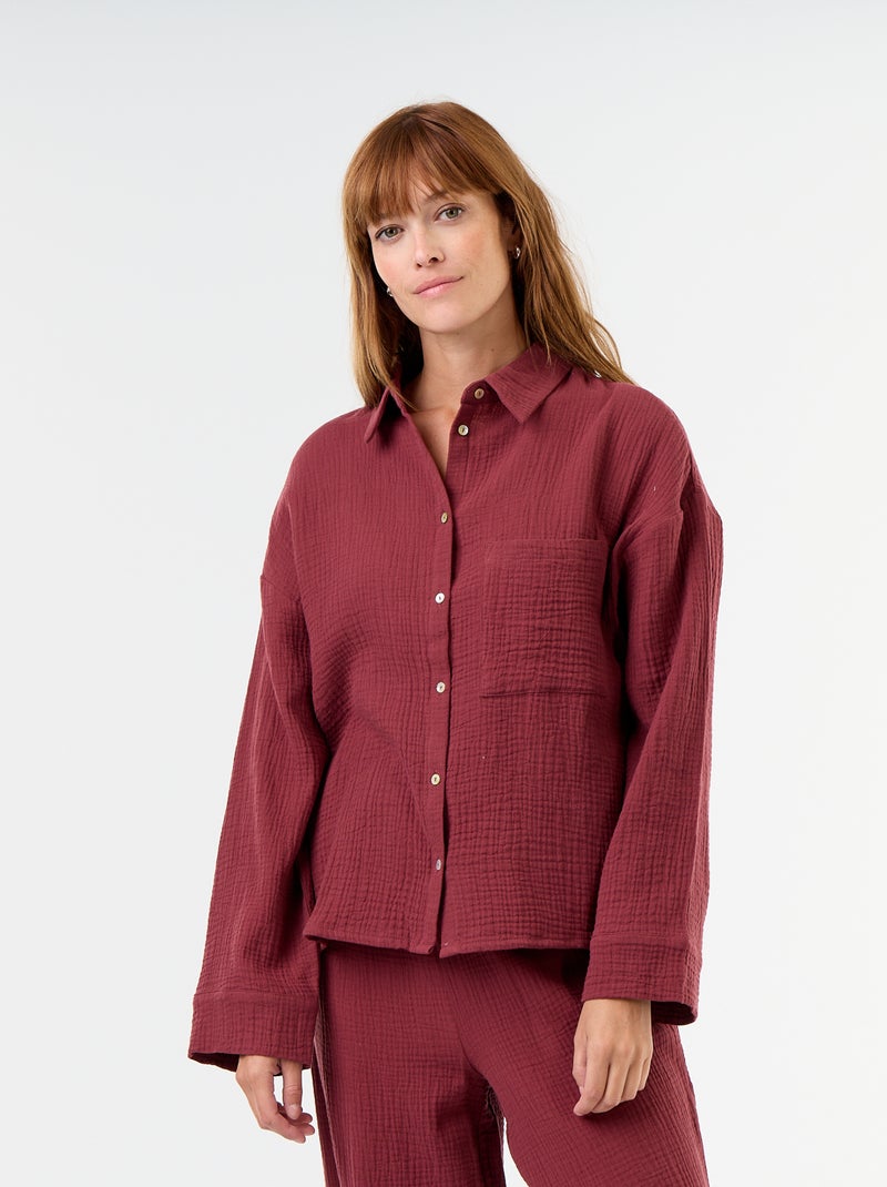 2-piece pajama set - in cotton gauze Red - Kiabi