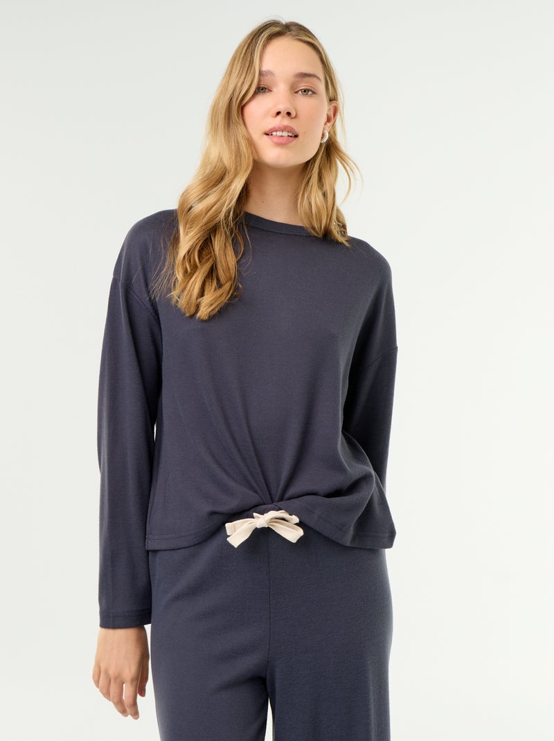 2-piece Pajama Set - Sweatshirt + Pants Blue - Kiabi
