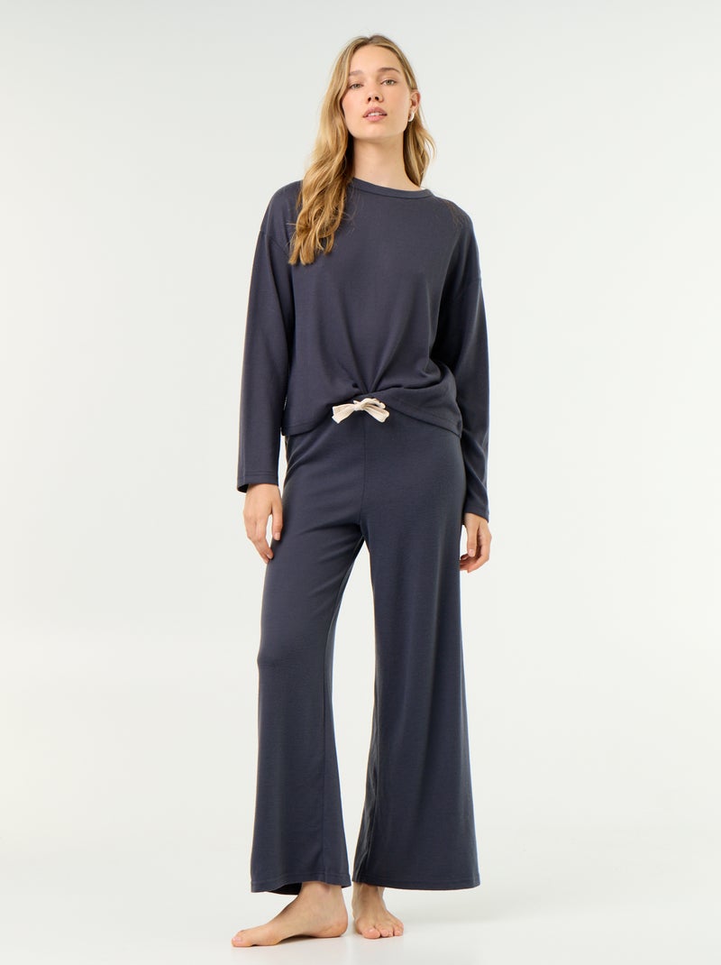 2-piece Pajama Set - Sweatshirt + Pants Blue - Kiabi
